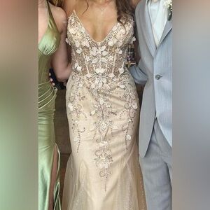 05839 Jovani gold Beige Embellished Gown prom 4